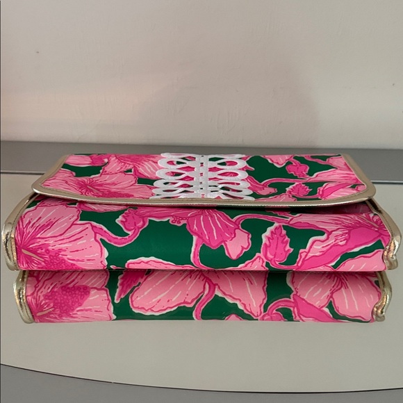 🆕 LILLY PULITZER Lilly Pulitzer Hibiscus Kiss Envelope Pouch Purse NWOT - Picture 10 of 16